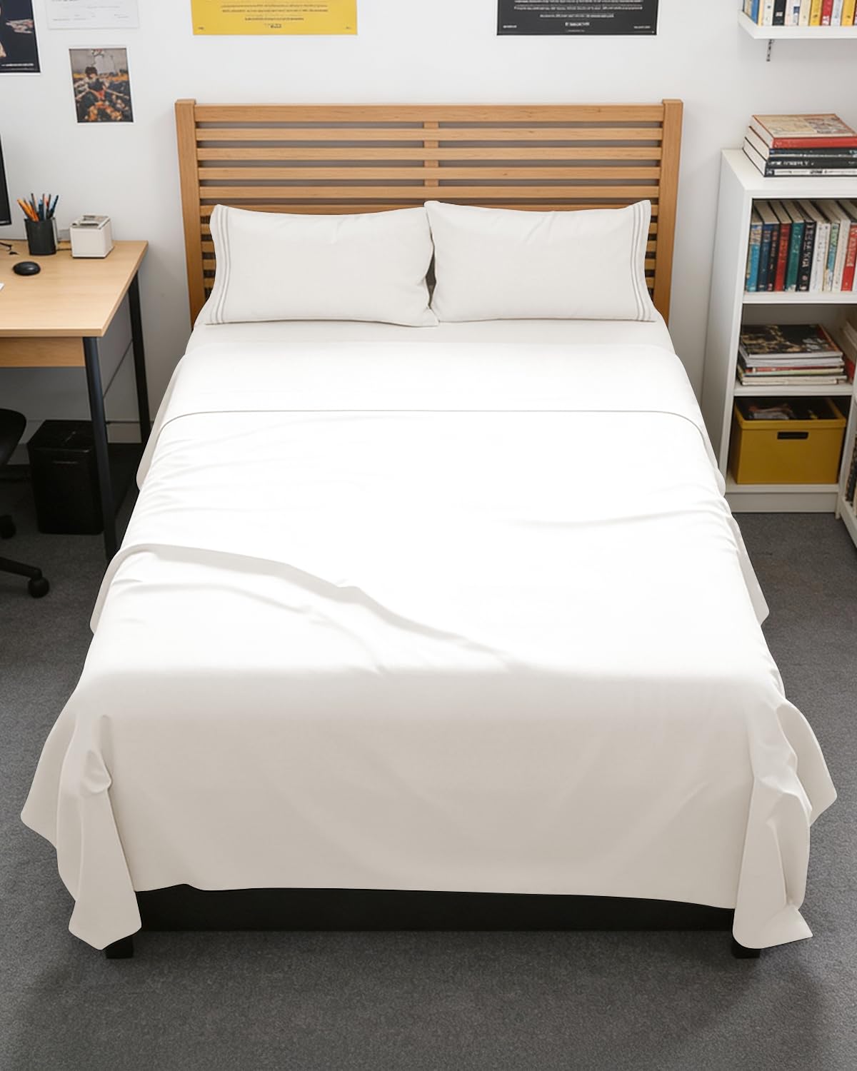 CGK Unlimited 4 Piece Sheet Set - Ultra-Soft, Breathable & Cooling Bed Sheets Set - Hotel Luxury Bedding for Women & Men with Deep Pockets - Wrinkle & Fade Free - Oeko-Tex