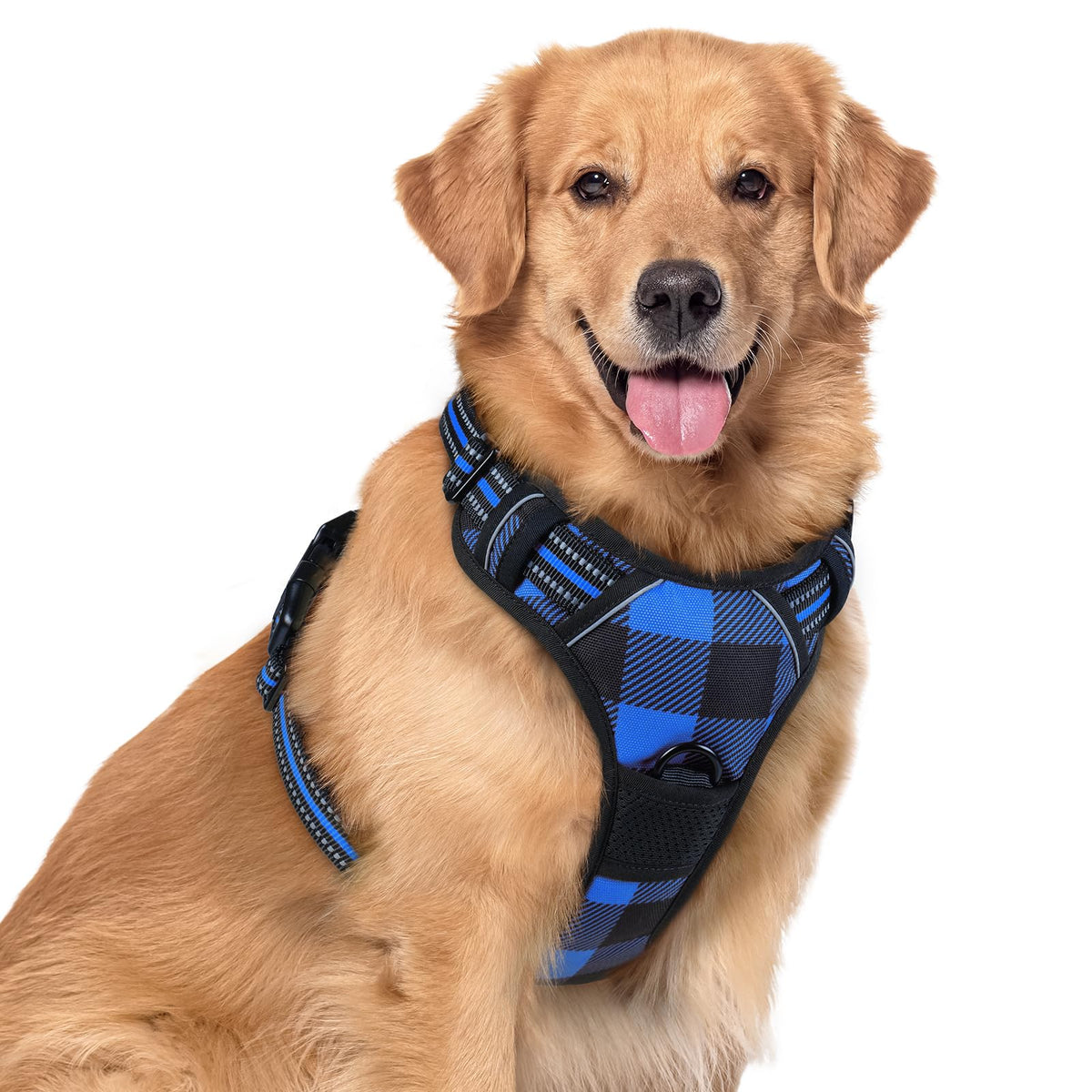 rabbitgoo Dog Harness No Pull with 2 Leash Clips, Adjustable Soft Padded, Reflective Oxford No Choke Pet Vest with Easy Control Handle for Large Dogs