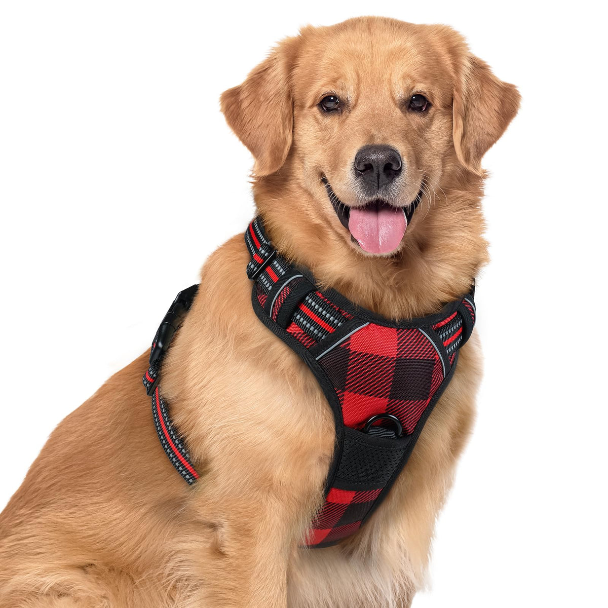 rabbitgoo Dog Harness No Pull with 2 Leash Clips, Adjustable Soft Padded, Reflective Oxford No Choke Pet Vest with Easy Control Handle for Large Dogs