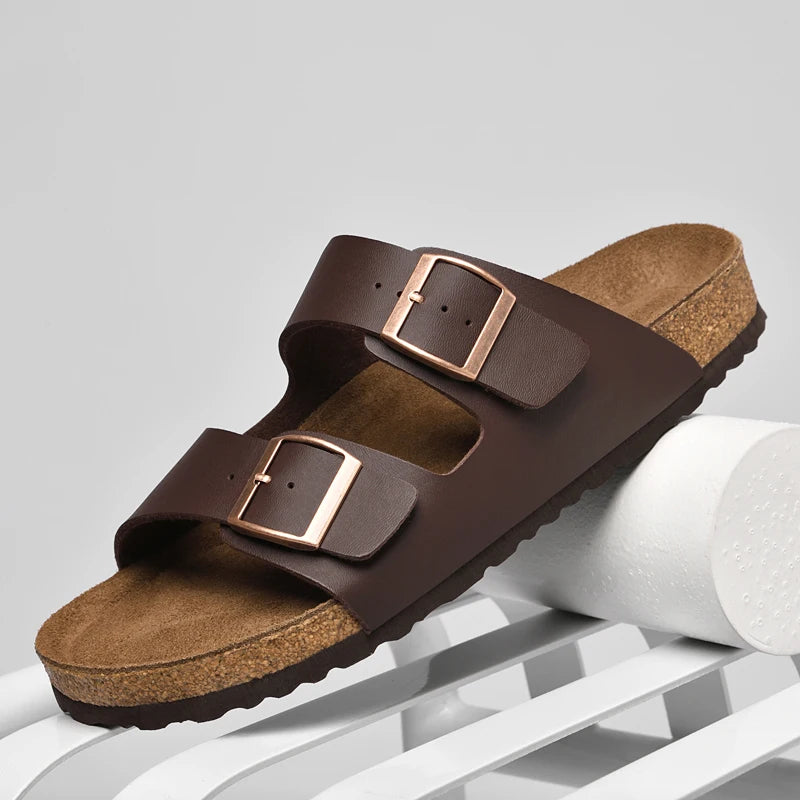 Man Casual Leather Sandal for Men Beach Breathable Antiskid Sandals Designer Flat Designer Shoes Comfy Slipper Original Summer