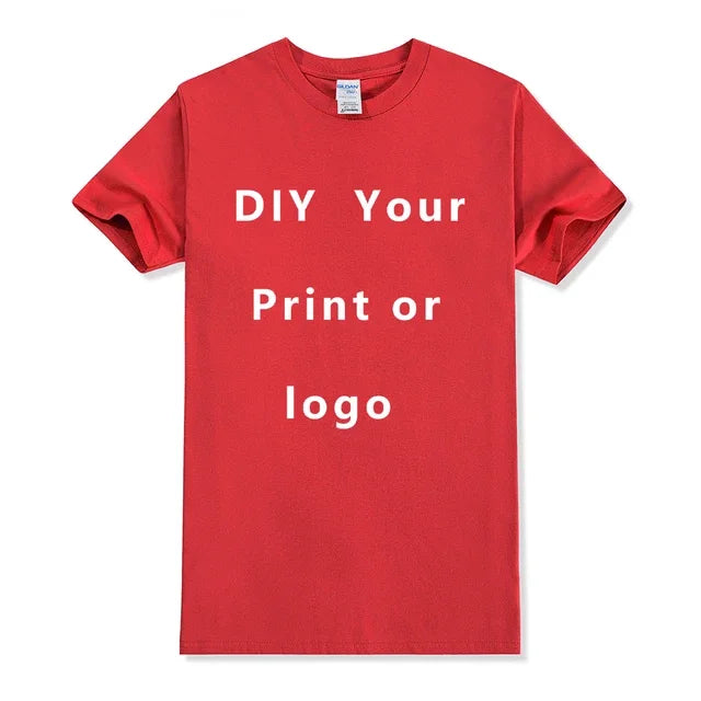 EU size 100% pure cotton custom T-shirt front and back team school uniform store logo text photo for men's personalized high-end
