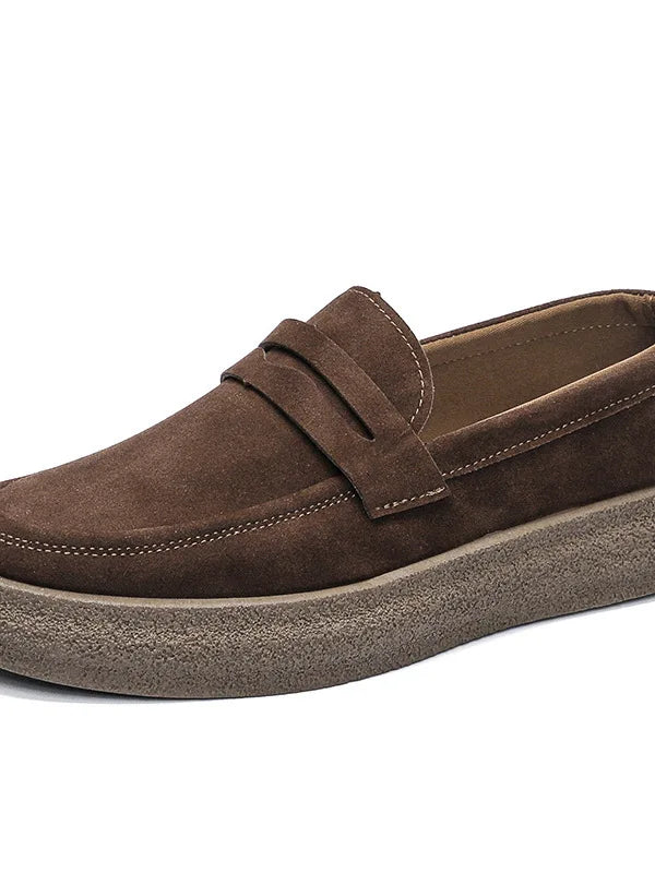 Men's Velvet Slip-On Loafers – Soft Hand-Stitched Retro Style Shoes