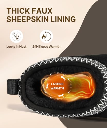 bebealy Genuine Suede Fuzzy Slippers for Women Winter Warm House Shoes - Sasa