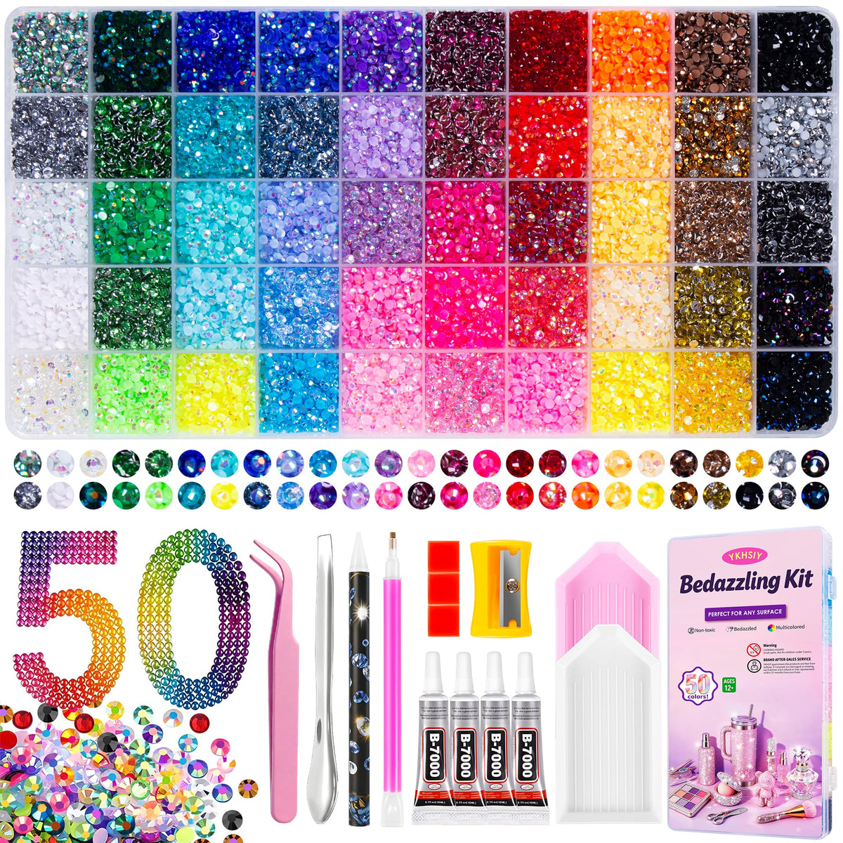 Bedazzling Kit 40000Pcs 40 Colors 3mm Resin Jelly Rhinestones - Diamond Art - Sasa