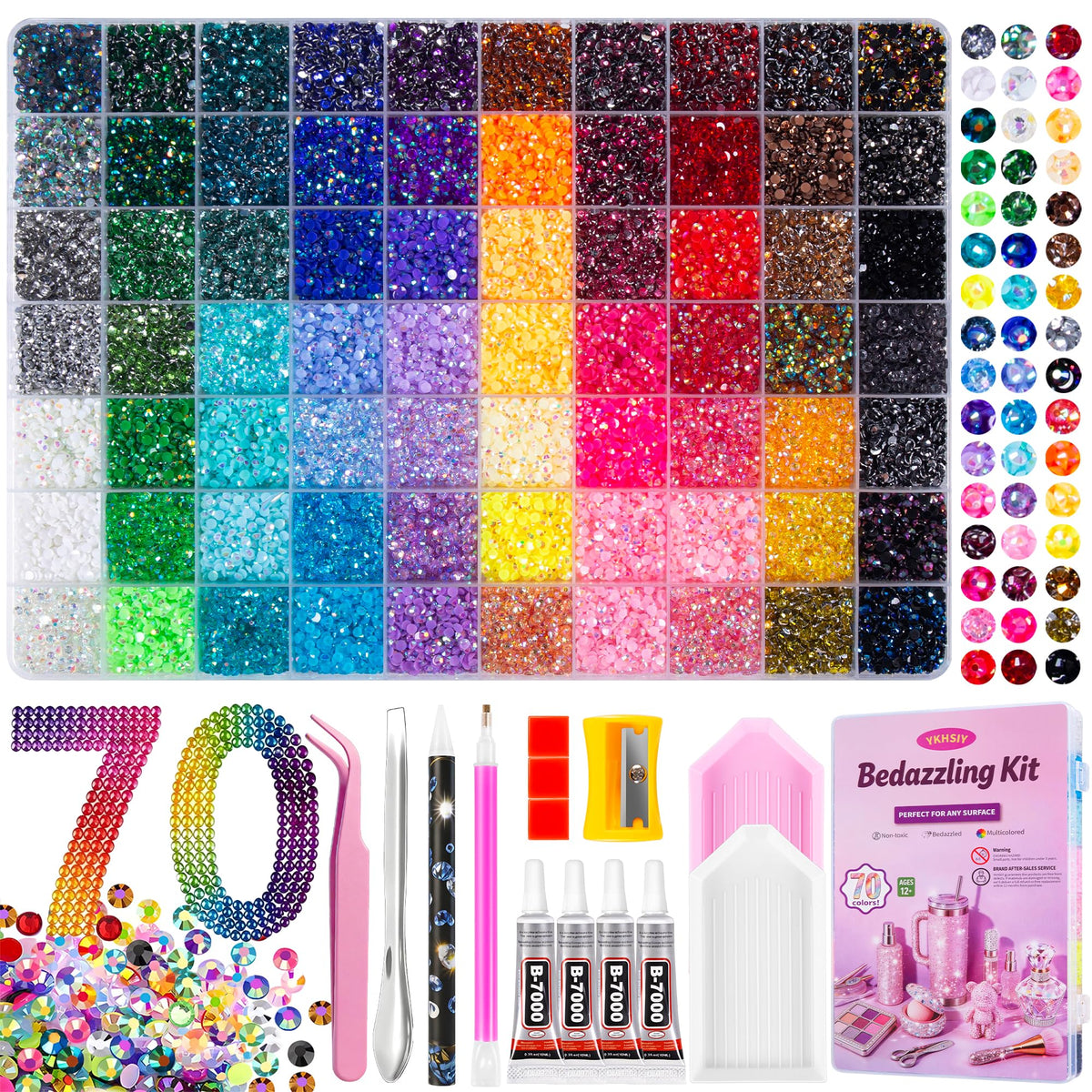 Bedazzling Kit 40000Pcs 40 Colors 3mm Resin Jelly Rhinestones - Diamond Art - Sasa