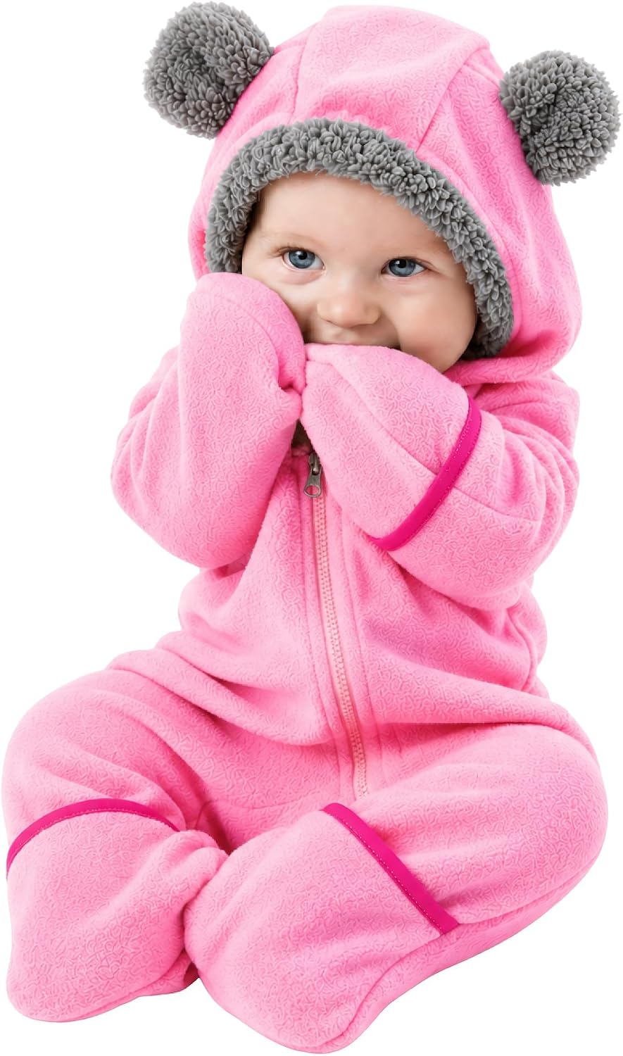 Cuddle Club Fleece Baby Bunting Bodysuit Hoodie, Newborn - 5T - Sasa