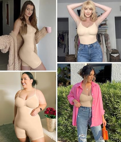 SHAPERX Shapewear for Women Tummy Control Bodysuit Mid Thigh Body Shaper Shorts for a Lifted Look - Sasa
