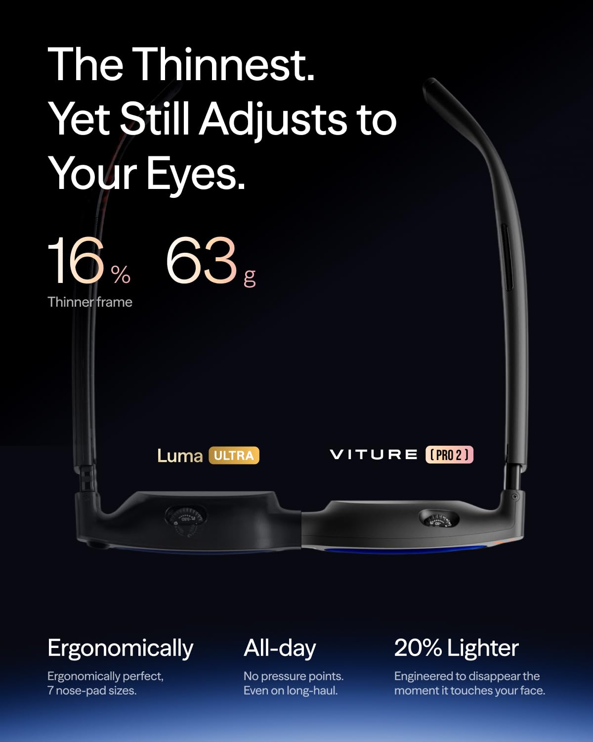 VITURE Pro 2 XR/AR Glasses - UltraClarity 3.0 Myopia Adjustment -5.0D 120Hz - Sasa