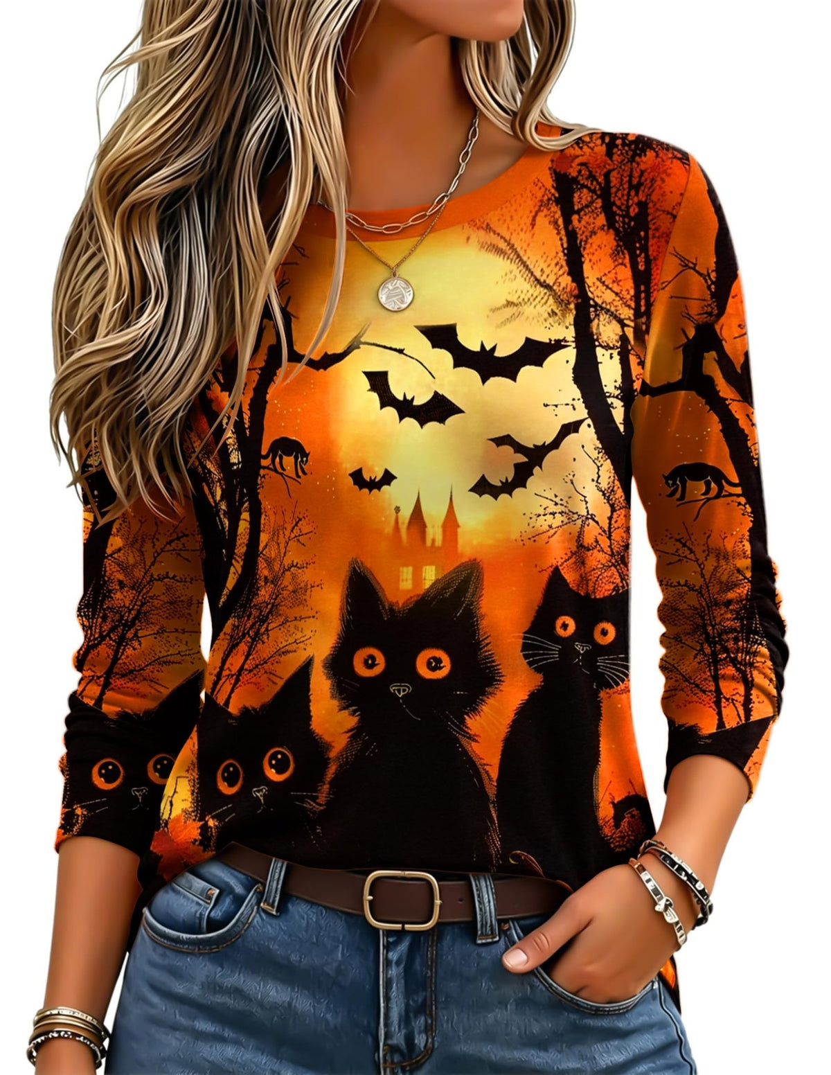 Zeagoo Women's Casual Shirts Long Sleeve Tops Crewneck Tshirts Fall Clothes - Sasa