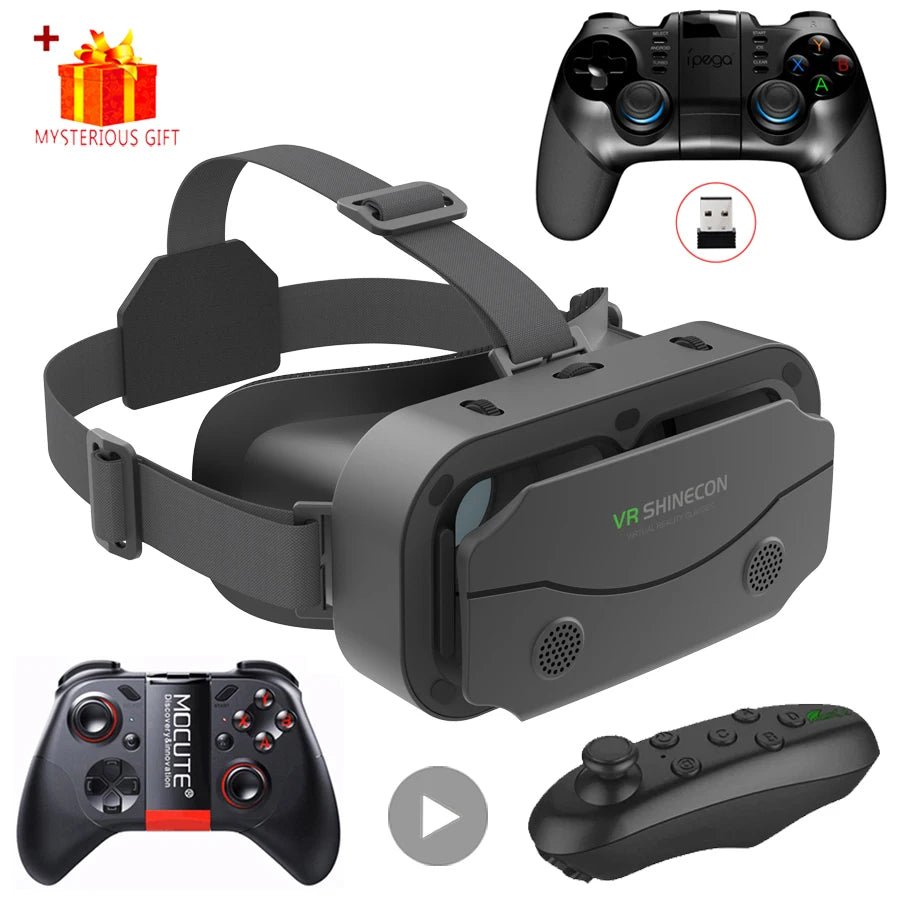 3D Virtual Reality VR Glasses Headset Devices Helmet Lenses Goggles Smart For Smartphones Phone Cell Mobile Game Viar Viewer Set - Sasa