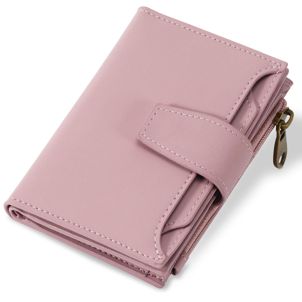 Airkit Wallet Women, Small Wallet for Women Leather, Ladies Bifold Compact RFID Blocking Credit Card Holder, Girls Mini Travel Purse, Pocket Passport Wallet with 4 ID Window
