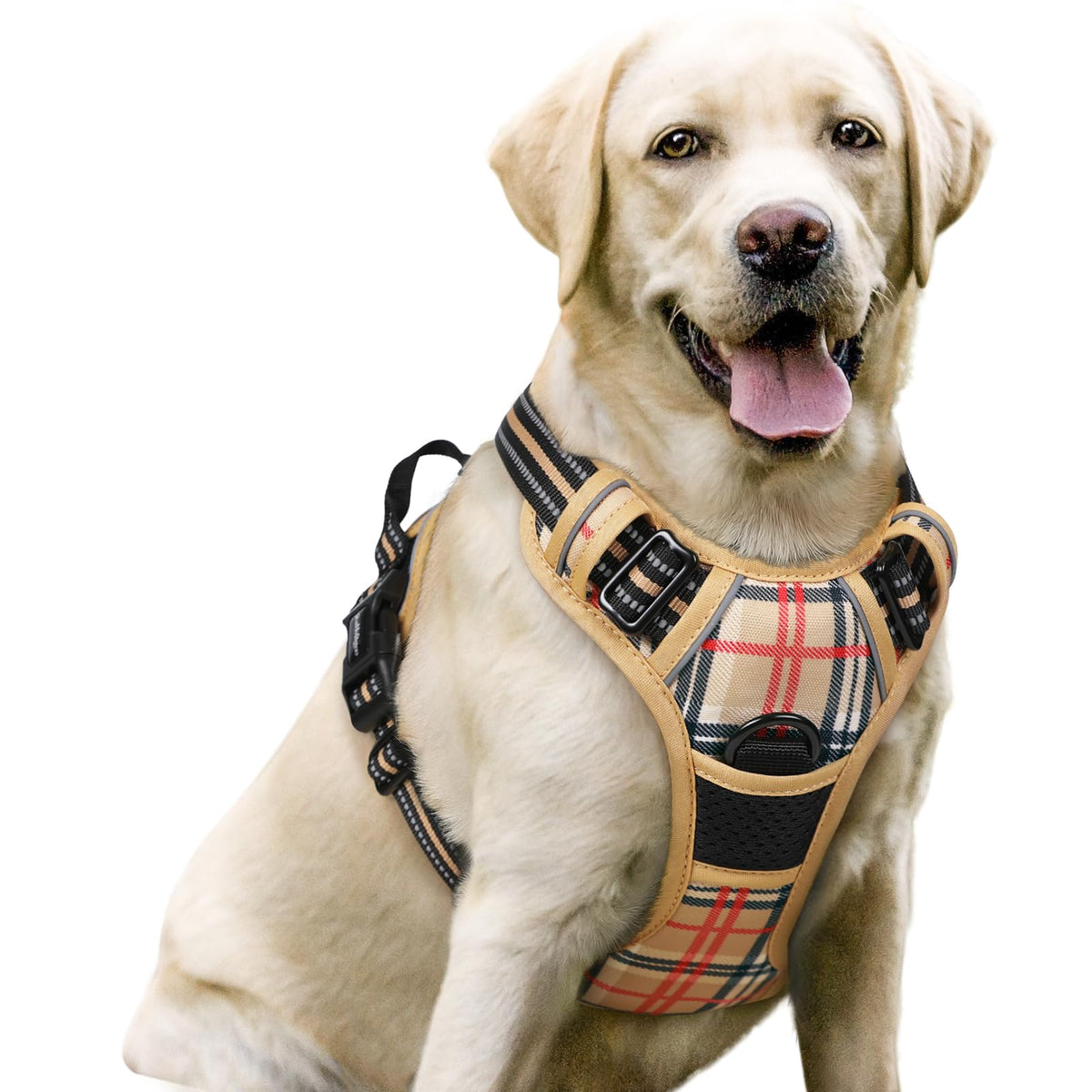 rabbitgoo Dog Harness No Pull with 2 Leash Clips, Adjustable Soft Padded, Reflective Oxford No Choke Pet Vest with Easy Control Handle for Large Dogs