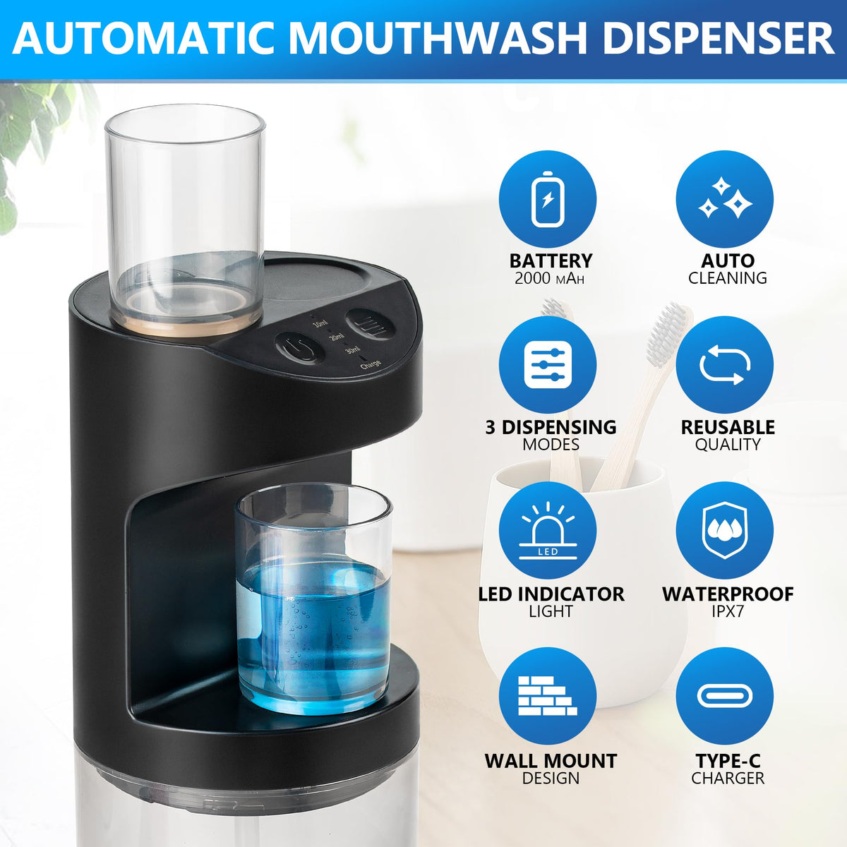 ZOFGENOW Automatic Mouthwash Dispenser for Bathroom…