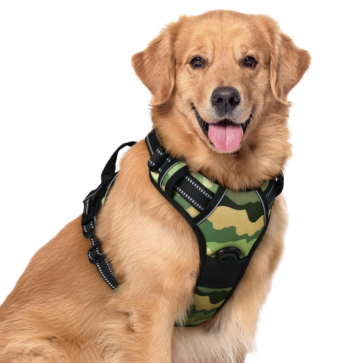 rabbitgoo Dog Harness No Pull with 2 Leash Clips, Adjustable Soft Padded, Reflective Oxford No Choke Pet Vest with Easy Control Handle for Large Dogs
