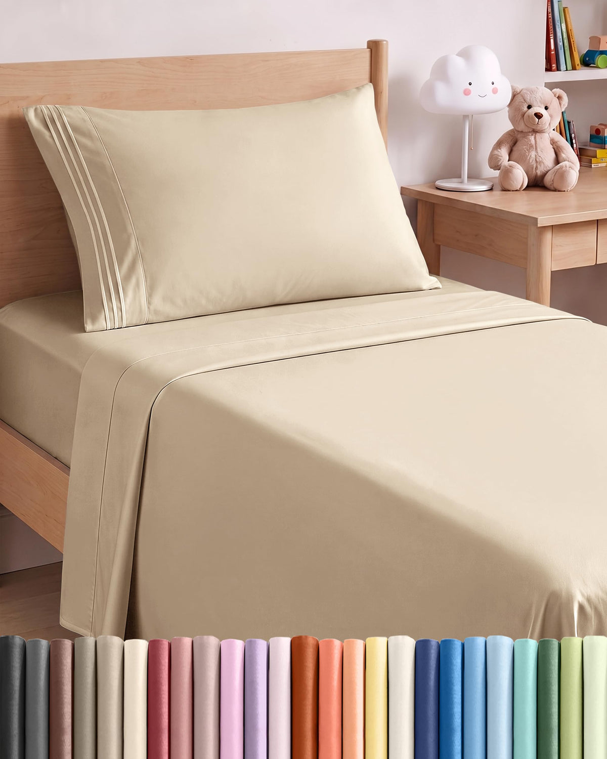 CGK Unlimited 4 Piece Sheet Set - Ultra-Soft, Breathable & Cooling Bed Sheets Set - Hotel Luxury Bedding for Women & Men with Deep Pockets - Wrinkle & Fade Free - Oeko-Tex