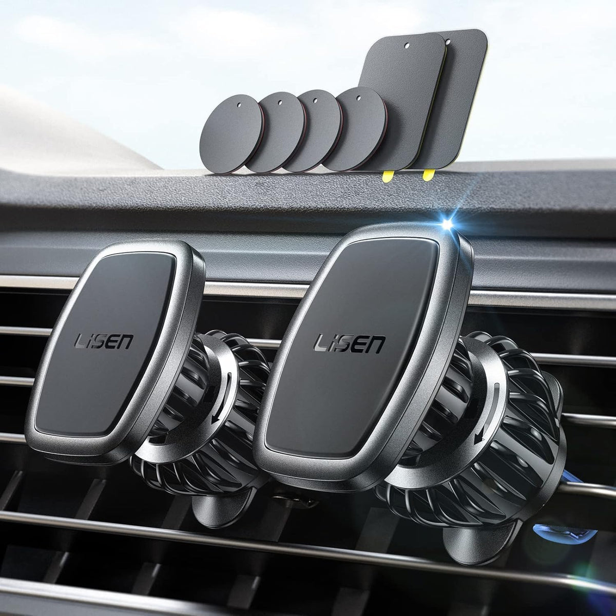 LISEN for MagSafe Car Mount, 360° Adjustable Vacuum Magnetic Phone Holders for Your Car, for iPhone 17 Pro Max 16 15 14 13 12 Plus Air for All Smartphones