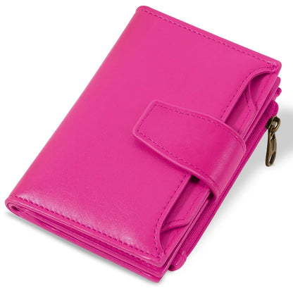 Airkit Wallet Women, Small Wallet for Women Leather, Ladies Bifold Compact RFID Blocking Credit Card Holder, Girls Mini Travel Purse, Pocket Passport Wallet with 4 ID Window