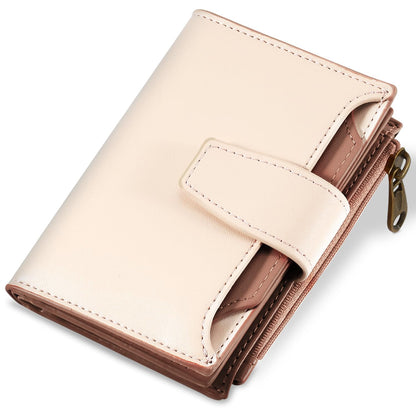 Airkit Wallet Women, Small Wallet for Women Leather, Ladies Bifold Compact RFID Blocking Credit Card Holder, Girls Mini Travel Purse, Pocket Passport Wallet with 4 ID Window