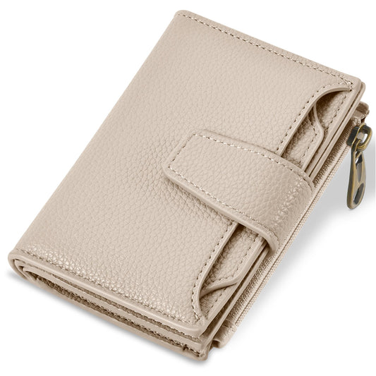 Airkit Wallet Women, Small Wallet for Women Leather, Ladies Bifold Compact RFID Blocking Credit Card Holder, Girls Mini Travel Purse, Pocket Passport Wallet with 4 ID Window