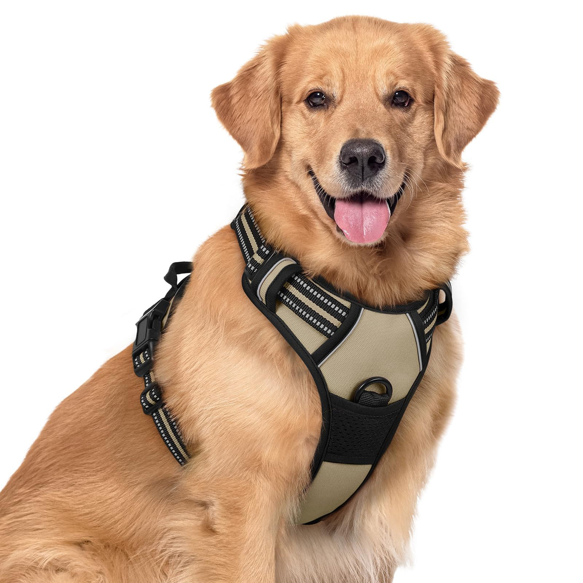 rabbitgoo Dog Harness No Pull with 2 Leash Clips, Adjustable Soft Padded, Reflective Oxford No Choke Pet Vest with Easy Control Handle for Large Dogs