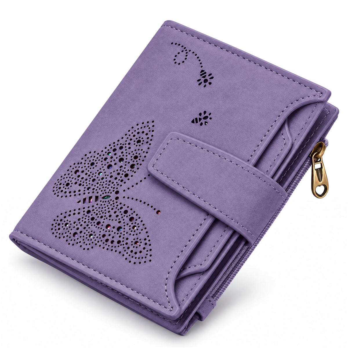 Airkit Wallet Women, Small Wallet for Women Leather, Ladies Bifold Compact RFID Blocking Credit Card Holder, Girls Mini Travel Purse, Pocket Passport Wallet with 4 ID Window