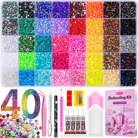 Bedazzling Kit 40000Pcs 40 Colors 3mm Resin Jelly Rhinestones - Diamond Art
