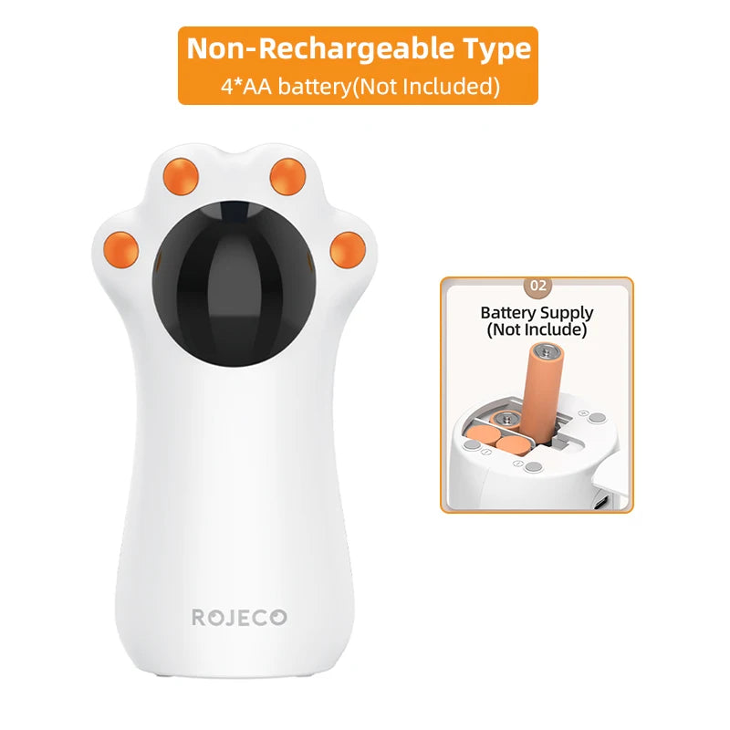 ROJECO Automatic Cat Toys Interactive Smart Teasing Pet LED Laser Indoor Cat Toy Accessories Handheld Electronic Cat Toy For Dog