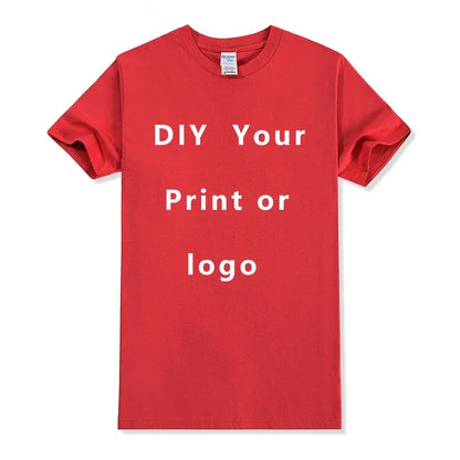 EU size 100% pure cotton custom T-shirt front and back team school uniform store logo text photo for men's personalized high-end