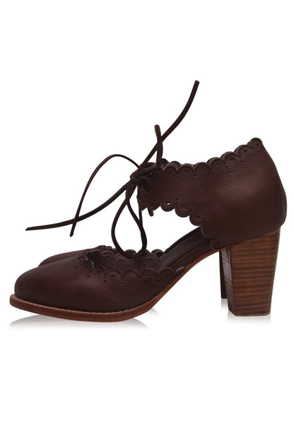 Dance Queen Scalloped Leather Heels-7