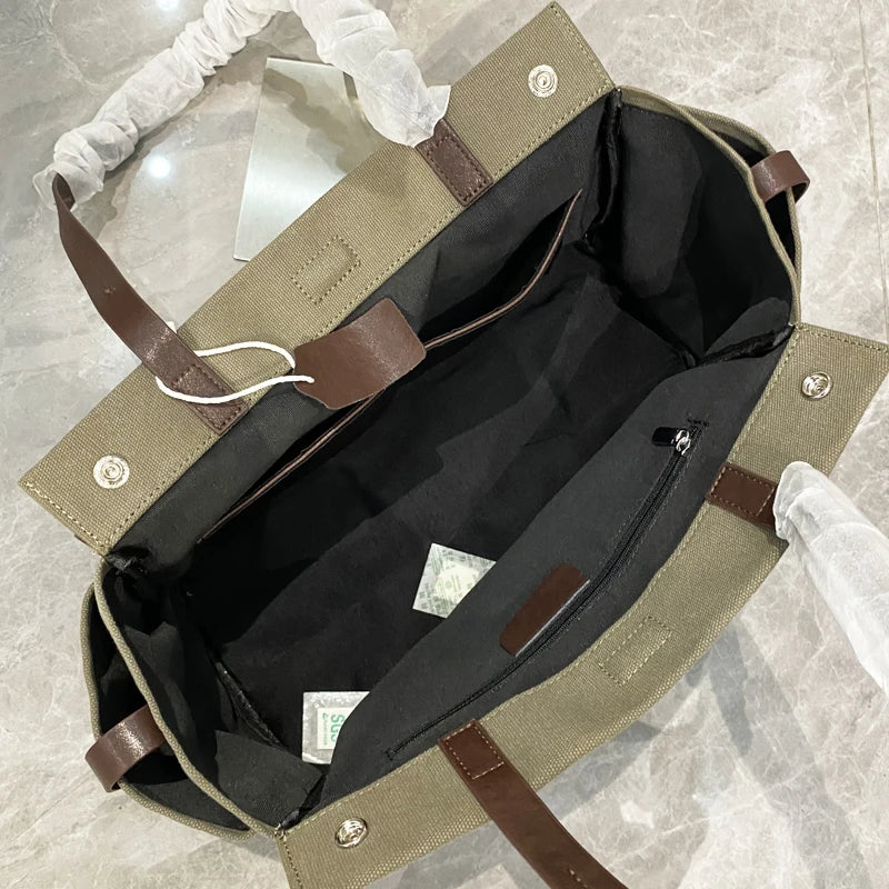 Classic Canvas Tote Bags For Women Luxury Designer Handbag Purse 2026 New In Multiple Pockets Top Handle Underarm Cloth Shoulder