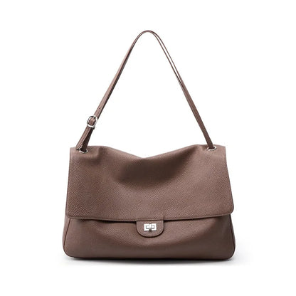 Women's Luxury Leather Handbag Large Capacity Soft Wear-Resistant Trendy Travel Bag High-End Texture Simple Design