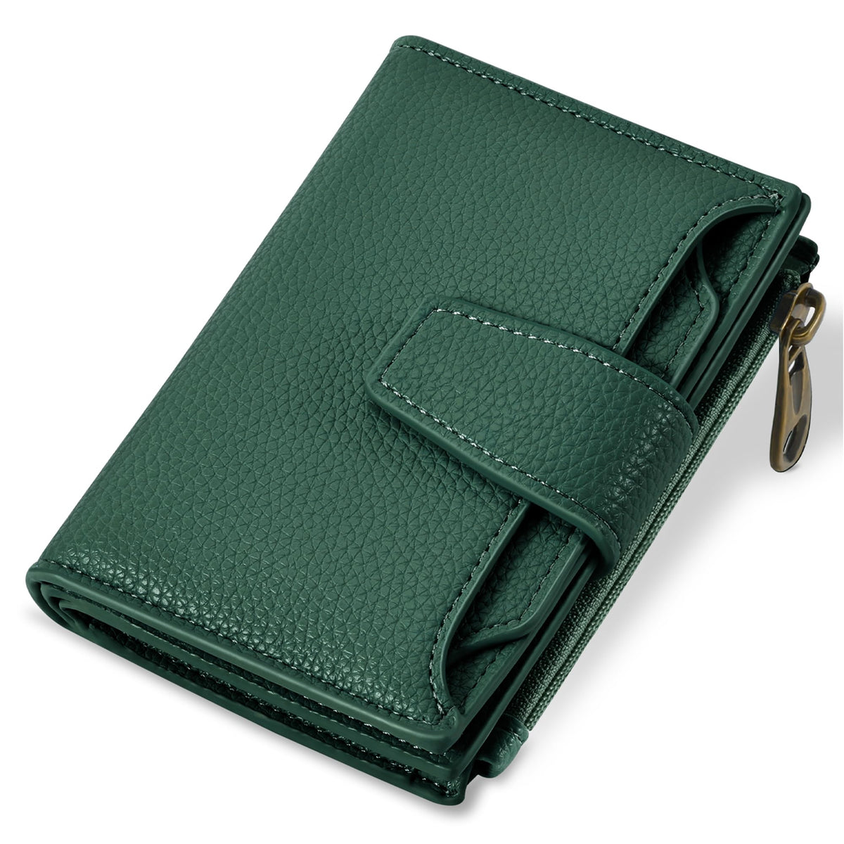 Airkit Wallet Women, Small Wallet for Women Leather, Ladies Bifold Compact RFID Blocking Credit Card Holder, Girls Mini Travel Purse, Pocket Passport Wallet with 4 ID Window - Sasa