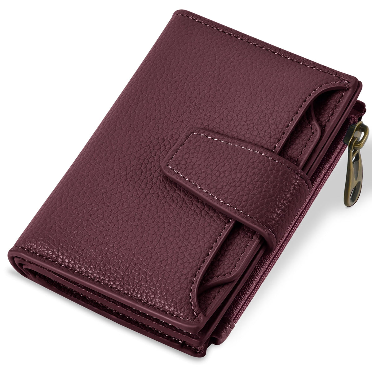 Airkit Wallet Women, Small Wallet for Women Leather, Ladies Bifold Compact RFID Blocking Credit Card Holder, Girls Mini Travel Purse, Pocket Passport Wallet with 4 ID Window - Sasa