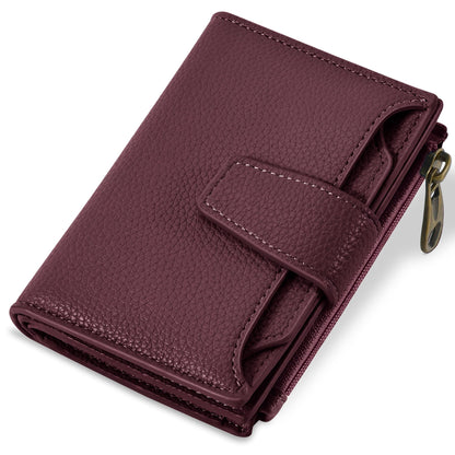 Airkit Wallet Women, Small Wallet for Women Leather, Ladies Bifold Compact RFID Blocking Credit Card Holder, Girls Mini Travel Purse, Pocket Passport Wallet with 4 ID Window - Sasa