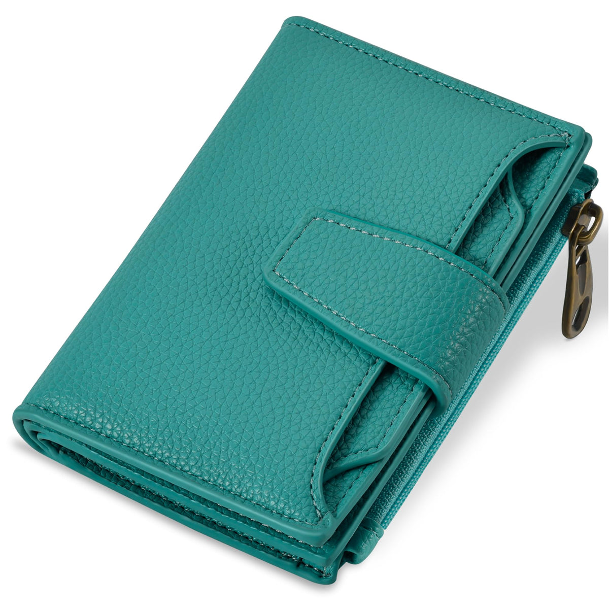 Airkit Wallet Women, Small Wallet for Women Leather, Ladies Bifold Compact RFID Blocking Credit Card Holder, Girls Mini Travel Purse, Pocket Passport Wallet with 4 ID Window - Sasa