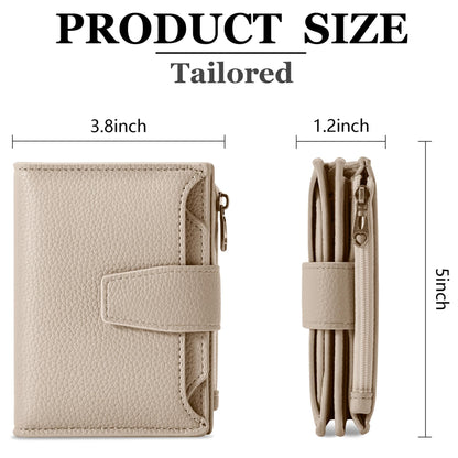 Airkit Wallet Women, Small Wallet for Women Leather, Ladies Bifold Compact RFID Blocking Credit Card Holder, Girls Mini Travel Purse, Pocket Passport Wallet with 4 ID Window - Sasa