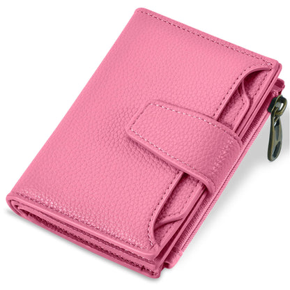 Airkit Wallet Women, Small Wallet for Women Leather, Ladies Bifold Compact RFID Blocking Credit Card Holder, Girls Mini Travel Purse, Pocket Passport Wallet with 4 ID Window - Sasa