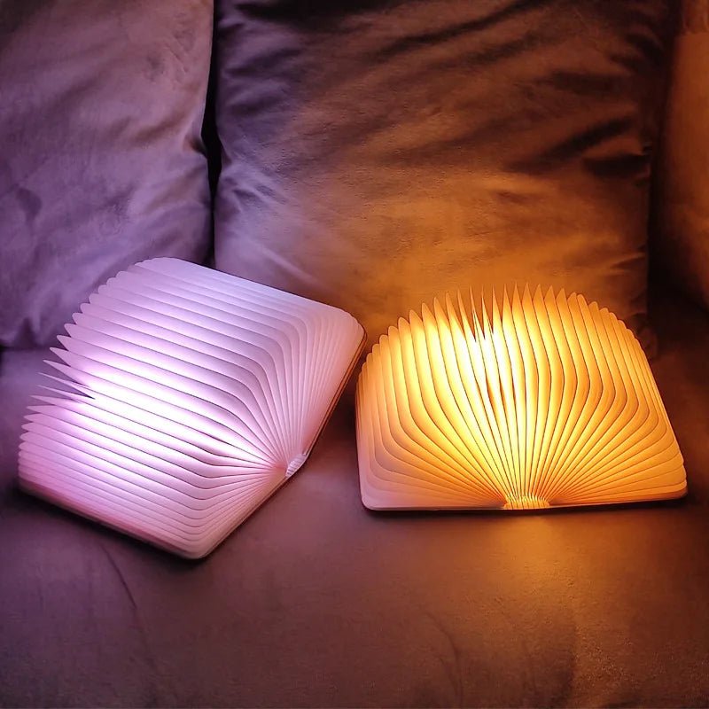 LED Foldable Book Light Creative Wooden Luminous Book for Children Kids’Birthday Holiday Christmas Gift Rechargeable Night Lamp - Sasa