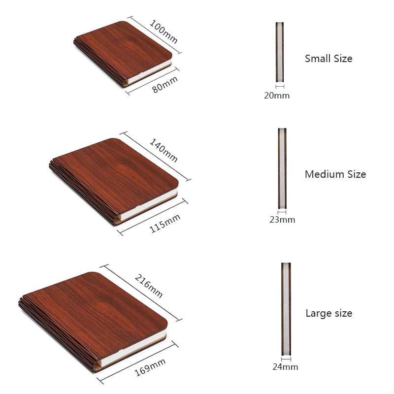 LED Foldable Book Light Creative Wooden Luminous Book for Children Kids’Birthday Holiday Christmas Gift Rechargeable Night Lamp - Sasa