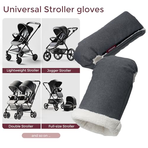 Momcozy Universal Stroller Gloves, Plush Weatherproof Winter Handmuffs - Sasa