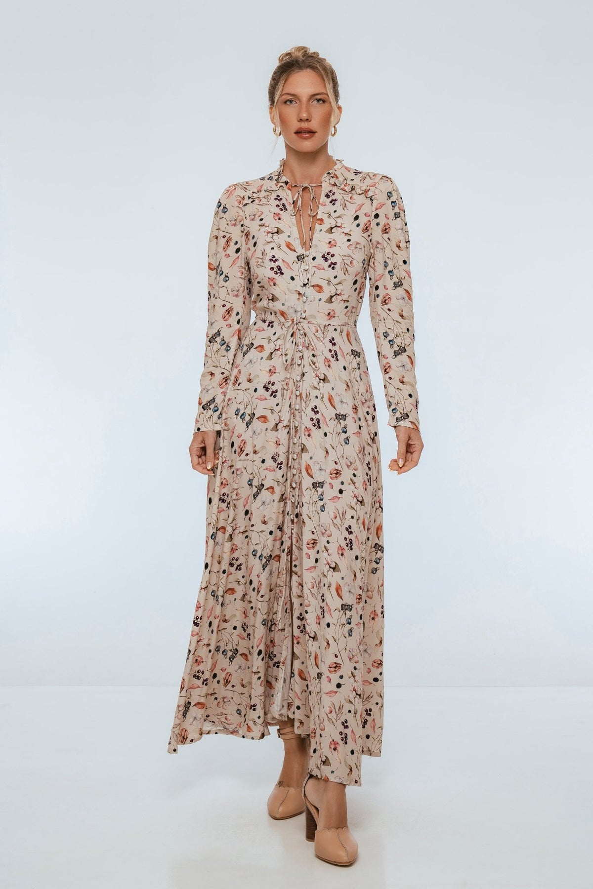 Poeme Long Sleeve Maxi Dress-6