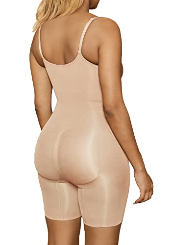 SHAPERX Shapewear for Women Tummy Control Bodysuit Mid Thigh Body Shaper Shorts for a Lifted Look - Sasa