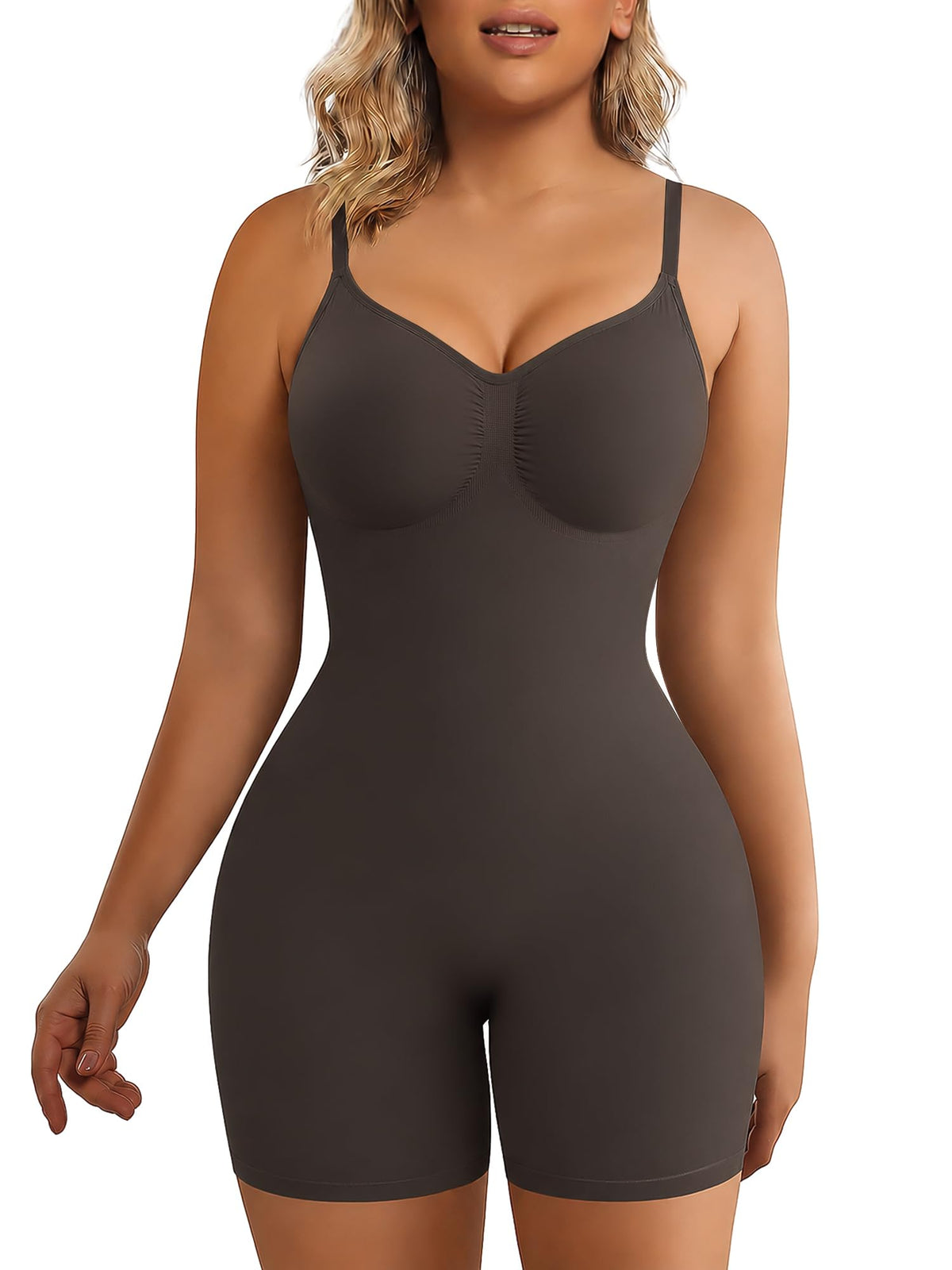 SHAPERX Shapewear for Women Tummy Control Bodysuit Mid Thigh Body Shaper Shorts for a Lifted Look - Sasa