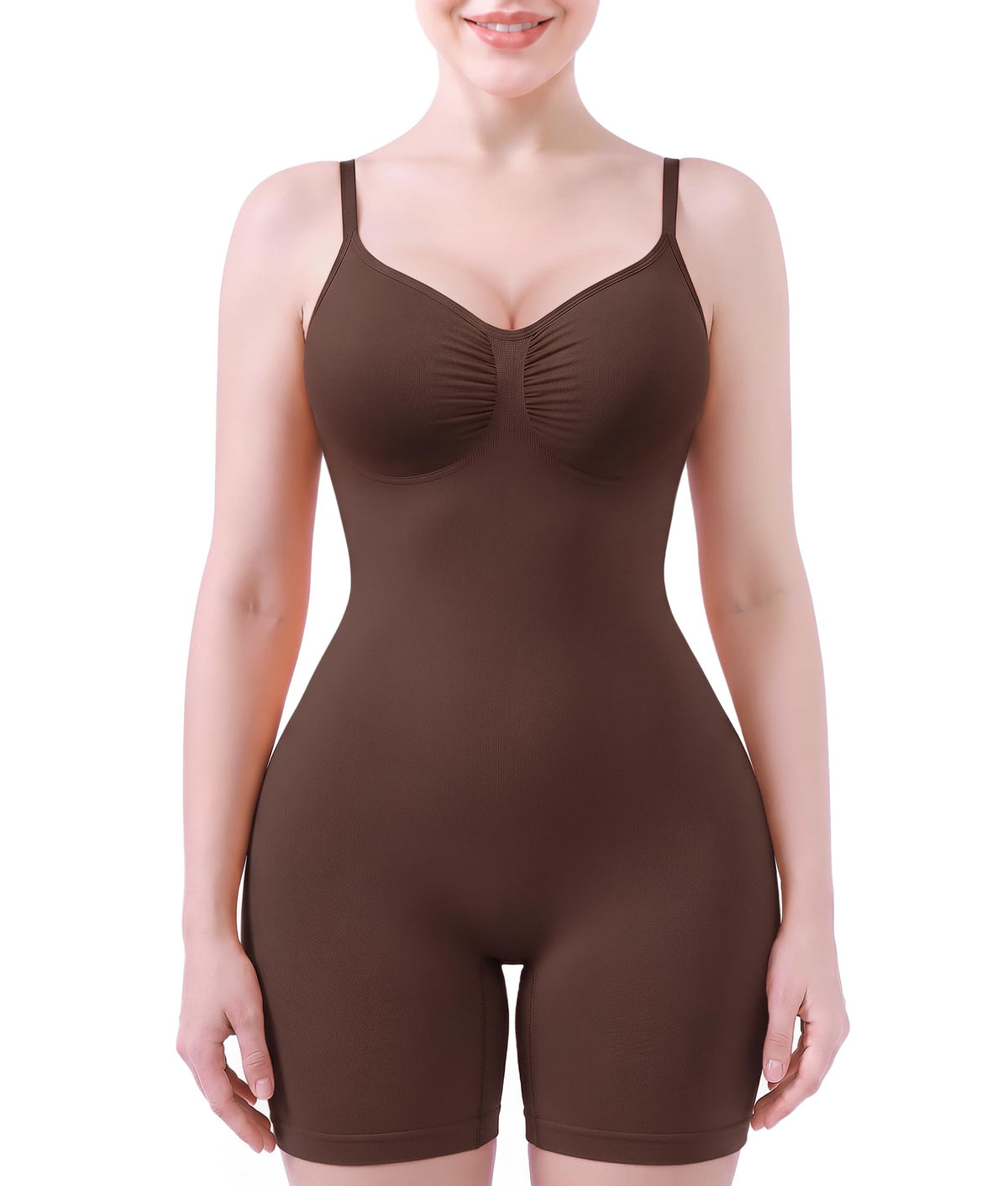 SHAPERX Shapewear for Women Tummy Control Bodysuit Mid Thigh Body Shaper Shorts for a Lifted Look - Sasa