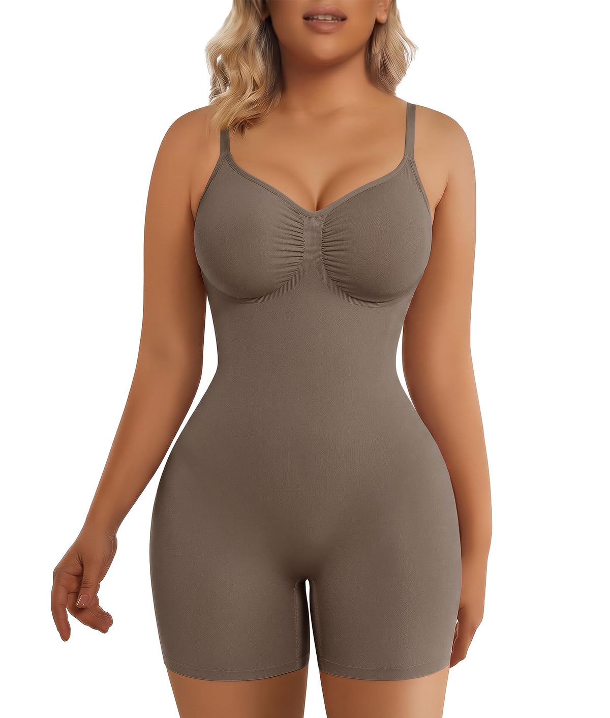 SHAPERX Shapewear for Women Tummy Control Bodysuit Mid Thigh Body Shaper Shorts for a Lifted Look - Sasa