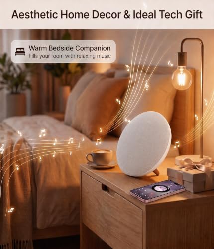 Wocdwocd Round Bluetooth Speaker, Dual 66mm Stereo Drivers, 3000mAh Battery - Sasa
